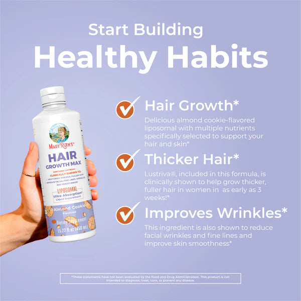 MaryRuth’s Hair Growth Max Liposomal with Lustriva® — 10,000 μg Biotin (Magnesium Biotinate) & Pumpkin Seed Oil