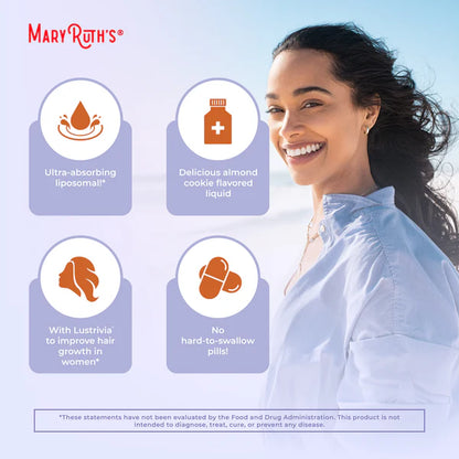 MaryRuth’s Hair Growth Max Liposomal with Lustriva® — 10,000 μg Biotin (Magnesium Biotinate) & Pumpkin Seed Oil