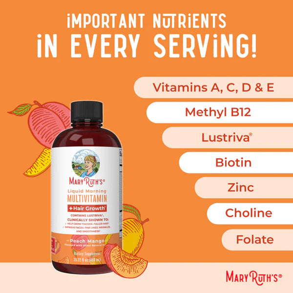 MaryRuth’s Liquid Multivitamin with Lustriva® — Thicker-Looking Hair & Smoother-Looking Skin