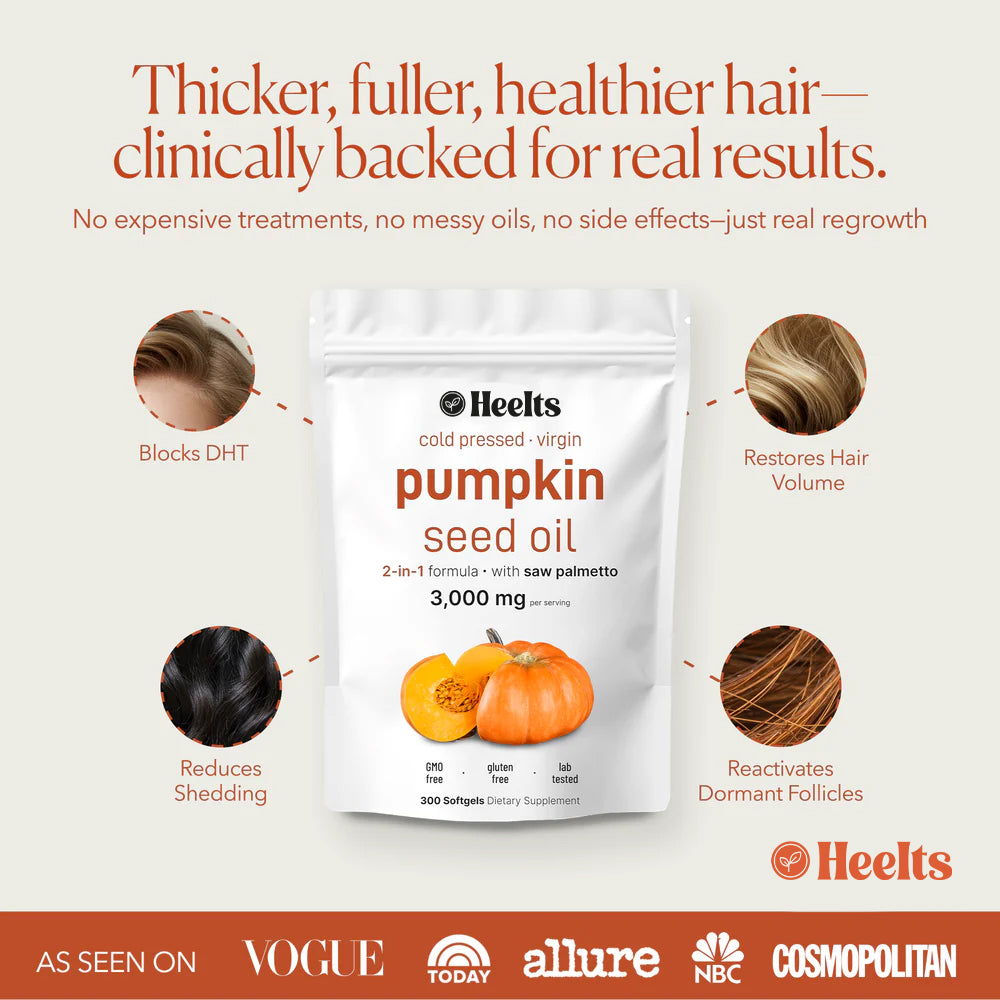 Pumpkin Oil Softgels – Stops Shedding, Boosts Growth & Restores Natural Thickness