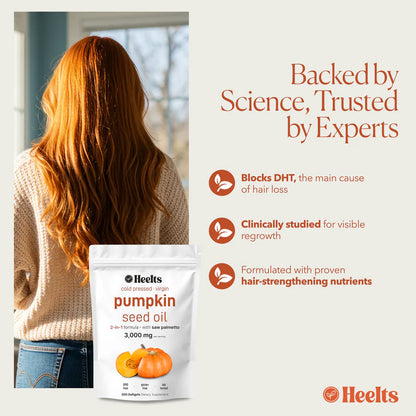 Pumpkin Oil Softgels – Stops Shedding, Boosts Growth & Restores Natural Thickness