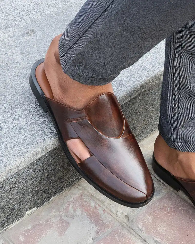 CAVAN LEATHER SLIP MULES